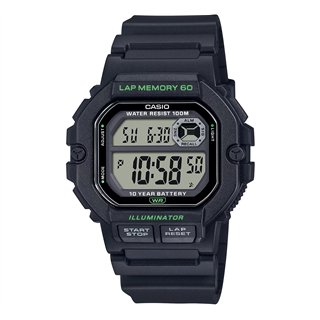 CASIO SPORT Mod. ILLUMINATOR LAP MEMORY 60 - BLACK - WW.WS-1400H-1AVCF - Teknashop Ltd