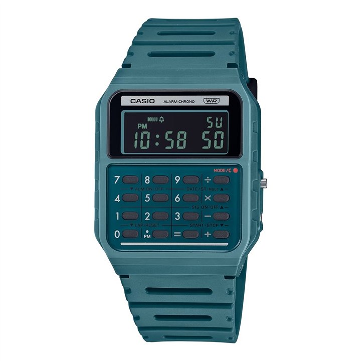 CASIO VINTAGE Mod. CALCULATOR EDGY COLLECTION - FOREST GREEN - WW.CA-53WB-3BEF - Teknashop Ltd