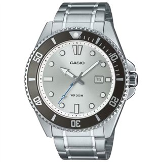 CASIO COLLECTION Mod. DIVER DATE 200M - ARGENTÉE - WW.MDV-107D-7AVDF - Teknashop Ltd
