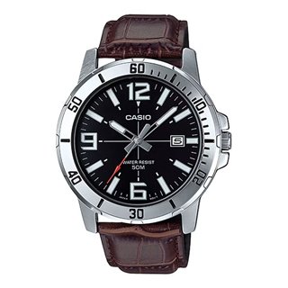 CASIO SPORT COLLECTION Mod. DIVER 50M LEATHER - BROWN - WW.MTP-VD01L-1BVUDF - Teknashop Ltd