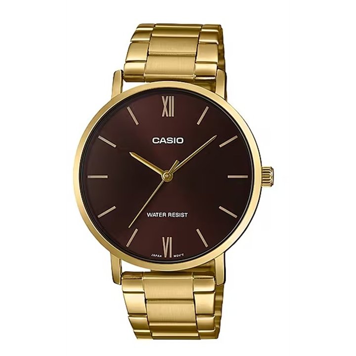 CASIO COLLECTION Mod. MINIMAL GOLD - BROWN - WW.MTP-VT01G-5BUDF - Teknashop Ltd