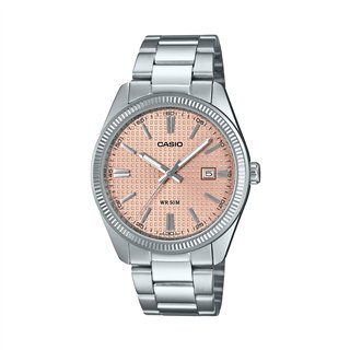 CASIO COLLECTION Mod. DATE - GOLF BALL DIAL - ANTIQUE PINK - WW.MTP-1302PE-4AVEF - Teknashop Ltd