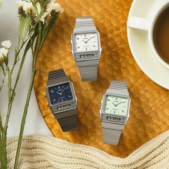 CASIO VINTAGE Mod. EDGY COLLECTION - GREEN - WW.AQ-800E-3AEF - Teknashop Ltd