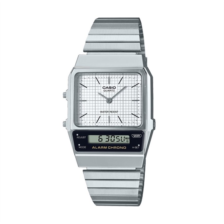 CASIO VINTAGE Mod. EDGY COLLECTION RETRO DIAL - WHITE ***SPECIAL PRICE*** - WW.AQ-800E-7AEF - Teknashop Ltd