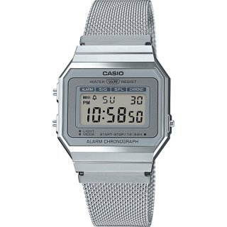 CASIO VINTAGE Mod. ICONIC SLIM DESIGN - SILVER MESH - WW.A700WEM-7AEF - Teknashop Ltd