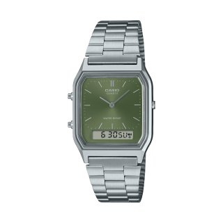 CASIO VINTAGE Mod. EDGY COLLECTION SUNRAY DIAL - GREEN MOSS - WW.AQ-230A-3AMQYES - Teknashop Ltd
