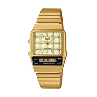 CASIO VINTAGE Mod. EDGY COLLECTION RETRO DIAL - GOLD - WW.AQ-800EG-9AEF - Teknashop Ltd