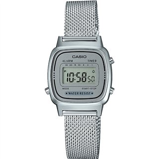 CASIO VINTAGE Mod. ICONIC MINI STEEL - SILVER MESH - WW.LA670WEM-7EF - Teknashop Ltd