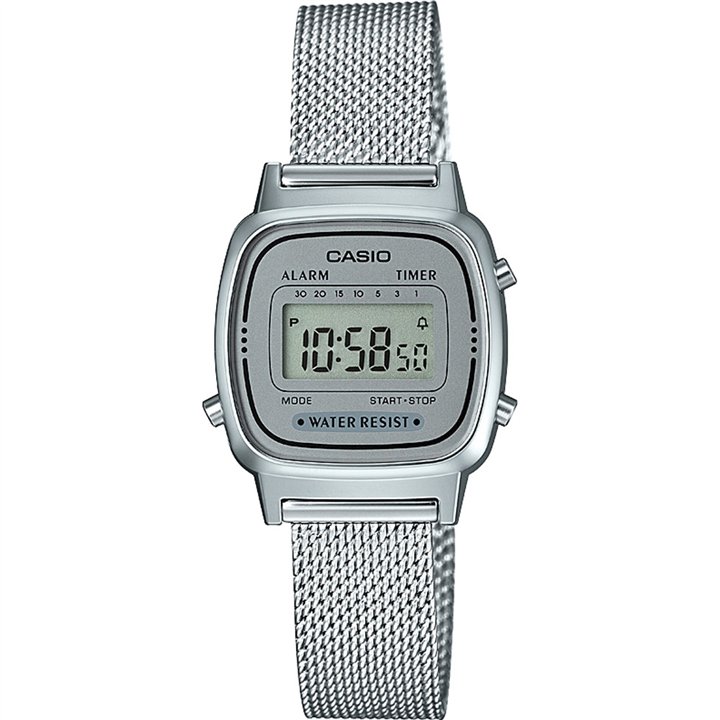 CASIO VINTAGE Mod. ICONIC MINI STEEL - SILVER MESH - WW.LA670WEM-7EF - Teknashop Ltd