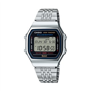 CASIO VINTAGE Mod. BLUETOOTH® SMARTPHONE LINK - STEEL - built-in accelerometer senses body movements + steps counter - BLACK - W