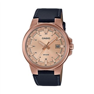 CASIO COLLECTION Mod. 3D - LEATHER, ROSE GOLD - WW.MTP-E173RL-5AVEF - Teknashop Ltd
