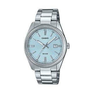 CASIO COLLECTION Mod. DATE - GOLF BALL DIAL - LIGHT BLUE - WW.MTP-1302PE-2AVEF - Teknashop Ltd