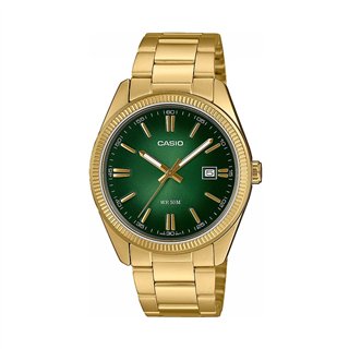 CASIO COLLECTION Mod. DATE, GOLD - GREEN - WW.MTP-1302PGC-3AVEF - Teknashop Ltd
