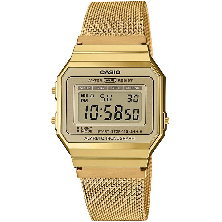 CASIO VINTAGE Mod. ICONIC SLIM DESIGN - GOLD MESH - WW.A700WEMG-9AEF - Teknashop Ltd