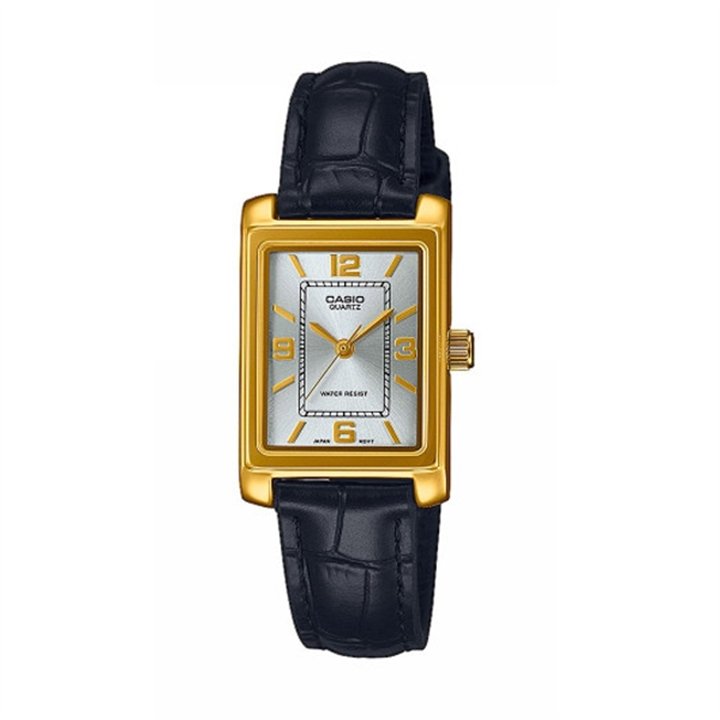CASIO COLLECTION Mod. TANK, LEATHER - ARGENTEE - WW.LTP-1234PGL-7A2EF - Teknashop Ltd