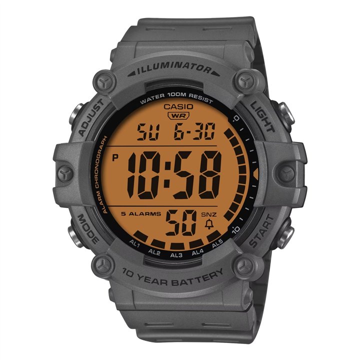 CASIO SPORT Mod. DIVER - ILLUMINATOR WORLDTIME 10 YEARS BATTERY - COLOR SERIE - GREY - WW.AE-1500WHC-8AVEF - Teknashop Ltd