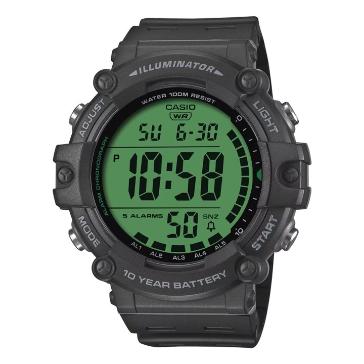 CASIO SPORT Mod. DIVER - ILLUMINATOR WORLDTIME 10 YEARS BATTERY - COLOR SERIE - BLACK - WW.AE-1500WHC-1AVEF - Teknashop Ltd