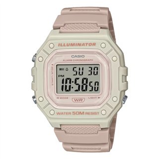 CASIO TIMELESS COLLECTION Mod. SPORT ILLUMINATOR WR 50M, ALARM, CHRONOGRAPH - LIGHT PINK - COLORED SERIE - WW.W-218HC-4A2VDF - T
