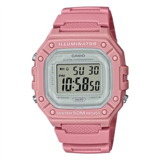 CASIO TIMELESS COLLECTION Mod. SPORT ILLUMINATOR WR 50, ALARM, CHRONOGRAPH - PINK - COLORED SERIE - WW.W-218HC-4AVDF - Teknashop