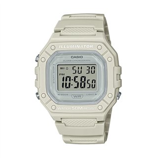 CASIO TIMELESS COLLECTION Mod. SPORT ILLUMINATOR WR 50M, ALARM, CHRONOGRAPH - WHITE - COLORED SERIE - WW.W-218HC-8AVDF - Teknash