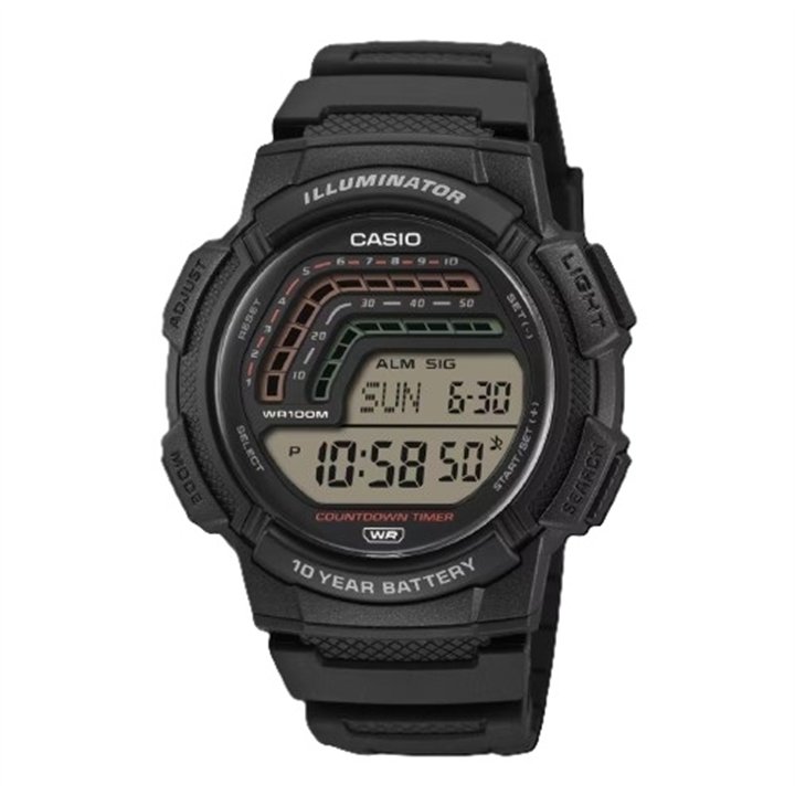 CASIO SPORT Mod. ILLUMINATOR - 10 YEARS BATTERY - BLACK - WW.WS-1800-1AVEF - Teknashop Ltd