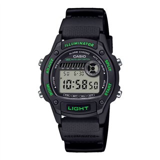 CASIO SPORT Mod. ILLUMINATOR SMALL WRIST 36.6mm case,  Bio-Based Resin strap - BLACK - WW.W-220H-1A3VEF - Teknashop Ltd