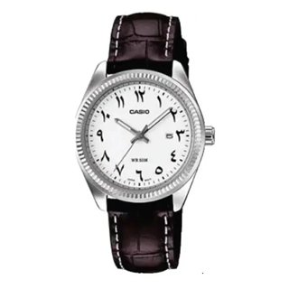 CASIO COLLECTION Mod. LADY DATE - LEATHER, WHITE - WW.LTP-1302L-7B3VDF - Teknashop Ltd