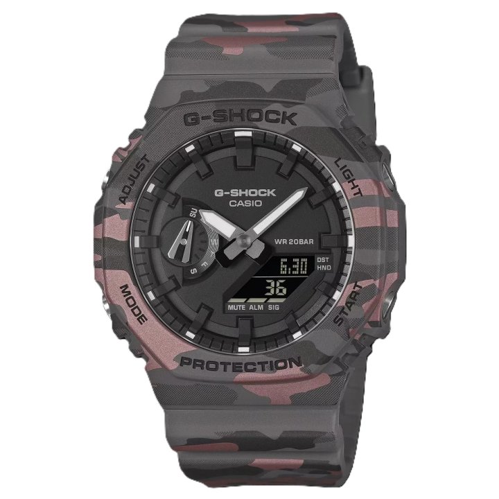 CASIO G-SHOCK Mod. OAK - SMOKE GREY CAMOUFLAGE SERIE ***NEW!*** - WW.GA-2100CM-8AER - Teknashop Ltd
