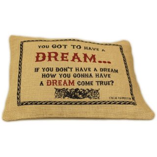 CUSCINI LETTERARI - Copricuscino in Juta lavata / Juta washed pillow case DREAM - Size 38x25cm - WW.SLEEP-J-04 - Teknashop Ltd