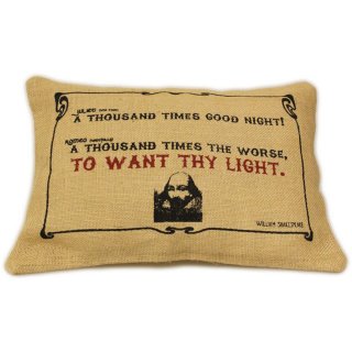 CUSCINI LETTERARI - Copricuscino in Juta lavata / Juta washed pillow case WANT THY LIGHT - Size 38x25cm - WW.SLEEP-J-09 - Teknas
