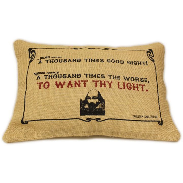 CUSCINI LETTERARI - Copricuscino in Juta lavata / Juta washed pillow case WANT THY LIGHT - Size 38x25cm - WW.SLEEP-J-09 - Teknas
