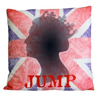 CUSCINI LETTERARI - Copricuscino in Juta lavata / Cotton pillow case  JUMP - Size 40x40cm - WW.UNIONJACK-C-01 - Teknashop Ltd