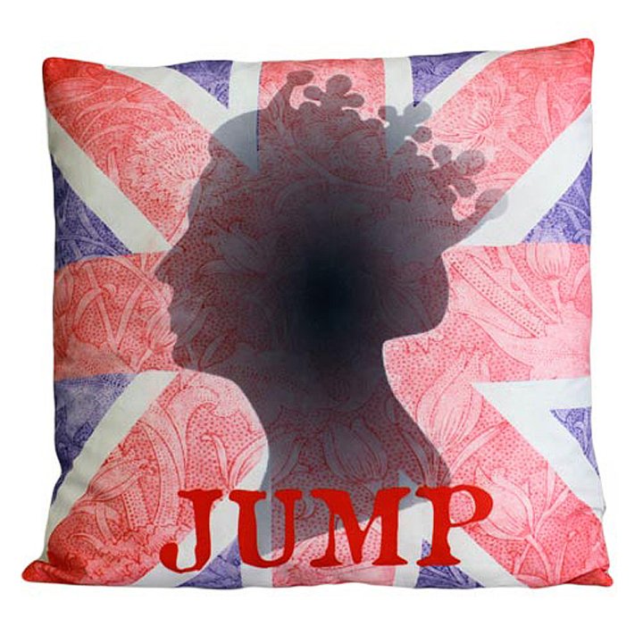 CUSCINI LETTERARI - Copricuscino in Juta lavata / Cotton pillow case  JUMP - Size 40x40cm - WW.UNIONJACK-C-01 - Teknashop Ltd