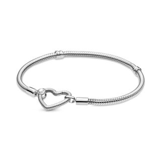 PANDORA JEWELRY Mod. MOMENTS HEART CLASP SNAKE CHAIN BRACELET - WW.599539C00-18 - Teknashop Ltd