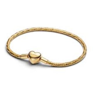 PANDORA JEWELRY Mod. HEART CLASP FACETED SNAKE CHAIN BRACELET - WW.564236C00-20 - Teknashop Ltd