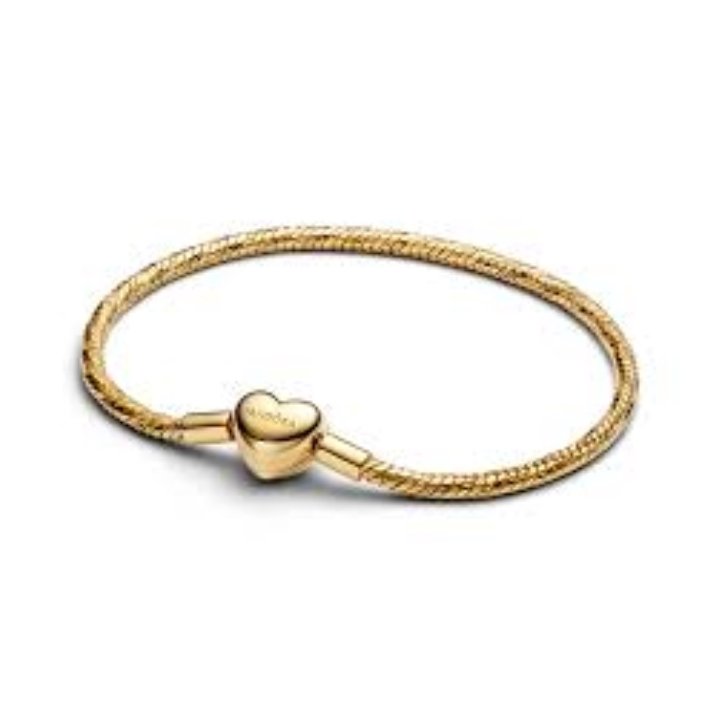PANDORA JEWELRY Mod. HEART CLASP FACETED SNAKE CHAIN BRACELET - WW.564236C00-20 - Teknashop Ltd