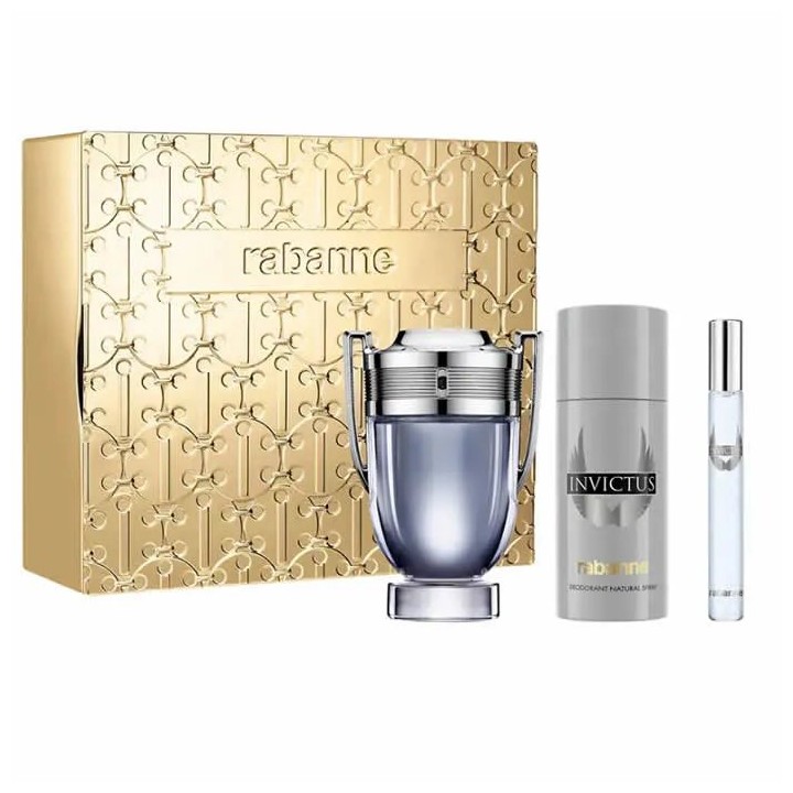 Paco Rabanne Invictus Eau De Toilette Spray 100ml Set 3 Pieces - man - Teknashop Ltd