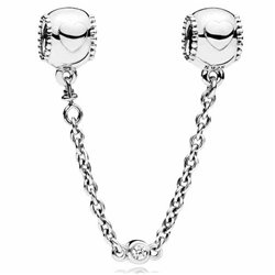 PANDORA JEWELRY Mod. EMBOSSED HEARTS SAFETY CHAIN