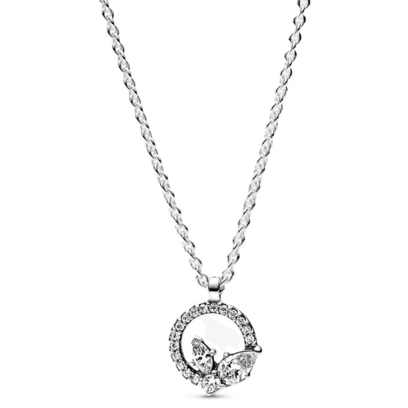 PANDORA JEWELS Mod. SPARKLING HERBARIUM CIRCLE & CLUSTER PENDANT NECKLACE ***SPECIAL PRICE***