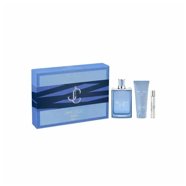 Jimmy Choo Man Aqua Eau De Toilette Spray 100ml Set 3 Pieces - man - Teknashop Ltd