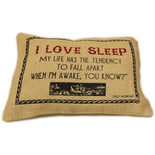 CUSCINI LETTERARI - Copricuscino in Juta lavata / Juta washed pillow case LOVE SLEEP - Size 38x25cm - WW.SLEEP-J-06 - Teknashop 