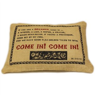 CUSCINI LETTERARI - Copricuscino in Juta lavata / Juta washed pillow case COME IN! - Size 38x25cm - WW.SLEEP-J-08 - Teknashop Lt