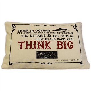 CUSCINI LETTERARI - Copricuscino in Juta lavata / Cotton pillow case  THINK BIG - Size 38x25cm - WW.SLEEP-C-07 - Teknashop Ltd