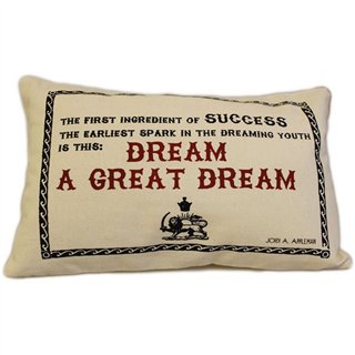 CUSCINI LETTERARI - Copricuscino in Juta lavata / Cotton pillow case  GREAT DREAM - Size 38x25cm - WW.SLEEP-C-10 - Teknashop Ltd