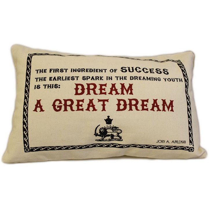 CUSCINI LETTERARI - Copricuscino in Juta lavata / Cotton pillow case  GREAT DREAM - Size 38x25cm - WW.SLEEP-C-10 - Teknashop Ltd