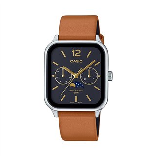 CASIO COLLECTION Mod. MOONPHASES LEATHER - BLACK - WW.MTP-M305L-1AVER - Teknashop Ltd