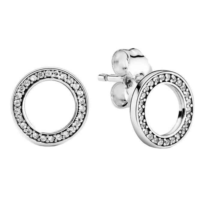 PANDORA JEWELRY Mod. SPARKLING DOUBLE HOOP EARRINGS - WW.290585CZ - Teknashop Ltd
