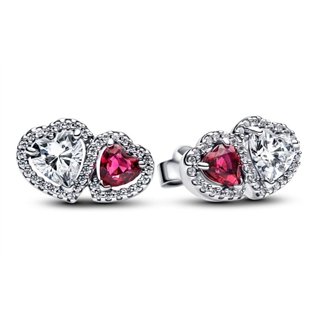 PANDORA JEWELRY Mod. SPARKLING DOUBLE HOOP EARRINGS - WW.293633C01 - Teknashop Ltd