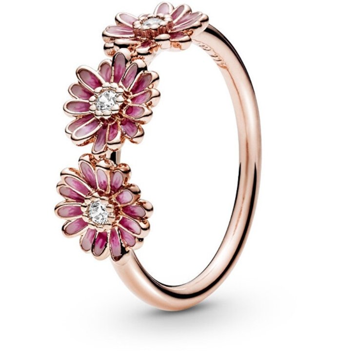 PANDORA Mod. PINK DAISY FLOWER TRIO RING - WW.188792C01-54 - Teknashop Ltd