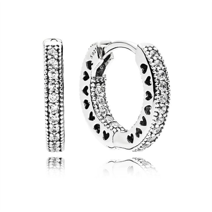 PANDORA Mod. SPARKLING DOUBLE HOOP EARRINGS - WW.296317CZ - Teknashop Ltd